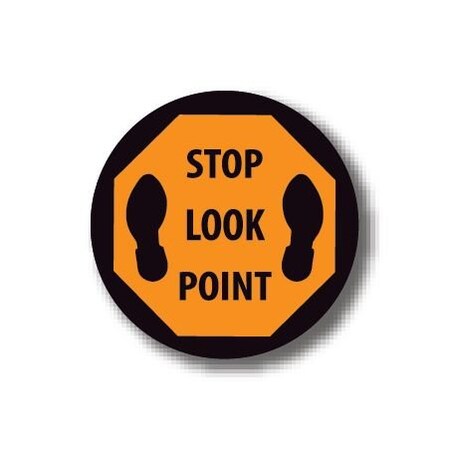 Ergomat 12in CIRCLE SIGNS - Stop Look Point DSV-SIGN 144 #1783 -UEN